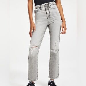 Good American Good Boy Distressed Jeans - Light Acid Wash